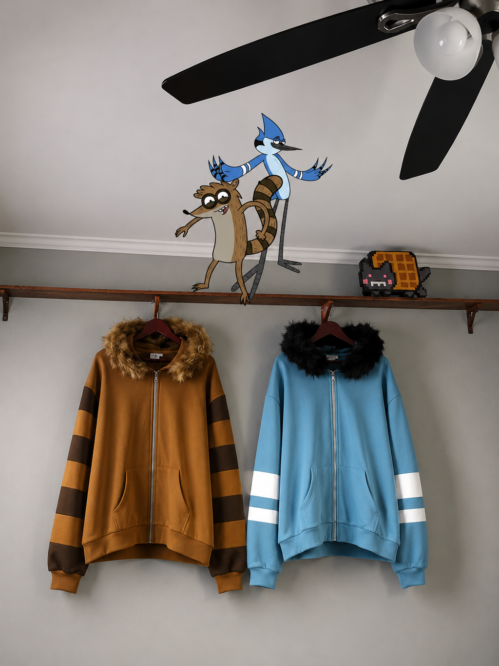 Mordecai/ Rigby Zip Up Hoodie (Pre-Order)